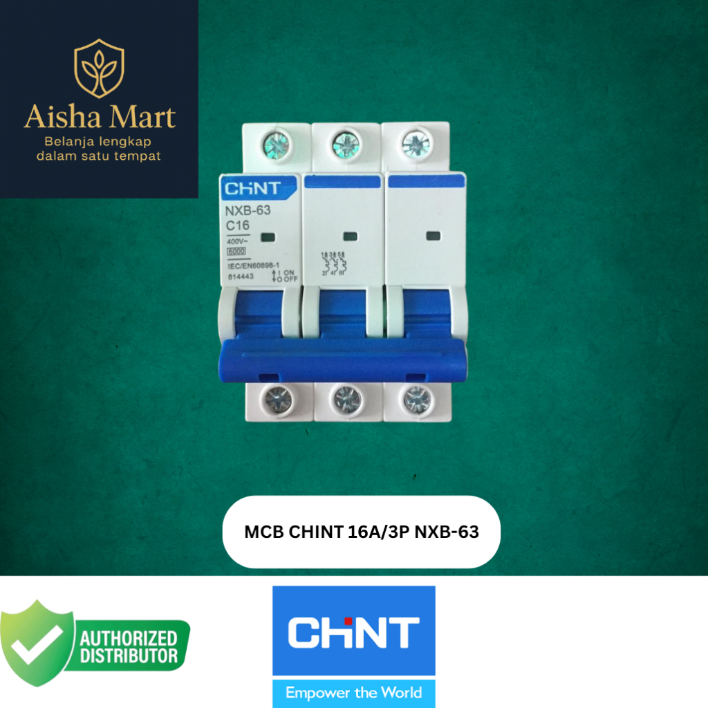 MCB CHINT 16A 3P NXB-63 | Mini Circuit Breaker 3 Pole | Breaker Listrik 3 Phase