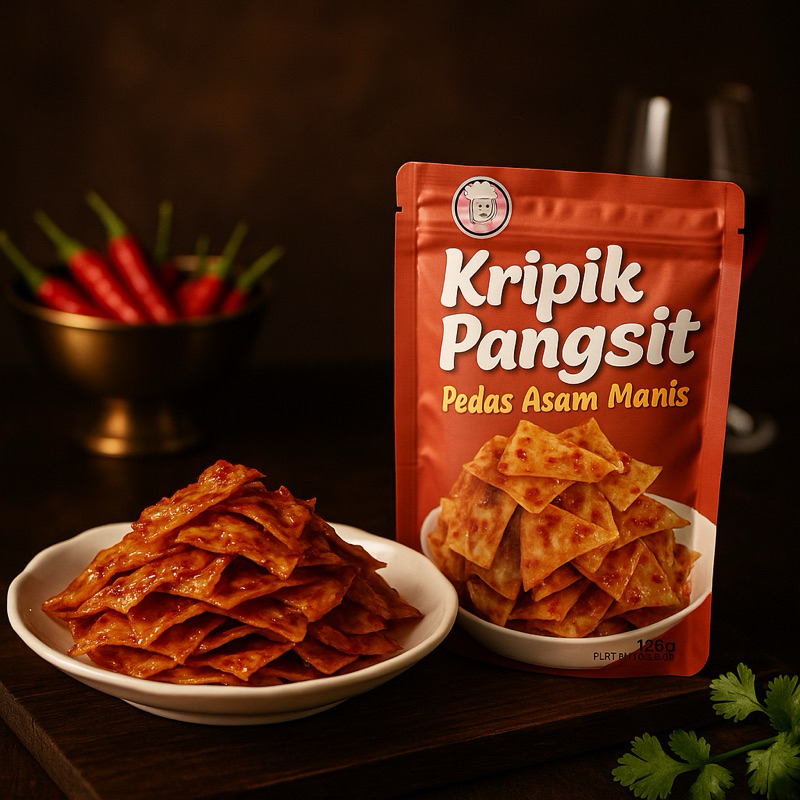 

Keripik Pangsit Pedas Asam Manis Berat 120gr Keripik Cemilan Snack Crispy