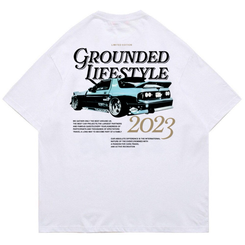 External T-shirt Oversize Pria Wanita Kaos Distro Unisex Katun 24s Grounded lifestyle