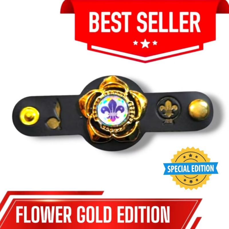 

Ring kacu / Hasduk Hologram model bunga buat penegak penggalang pembbina