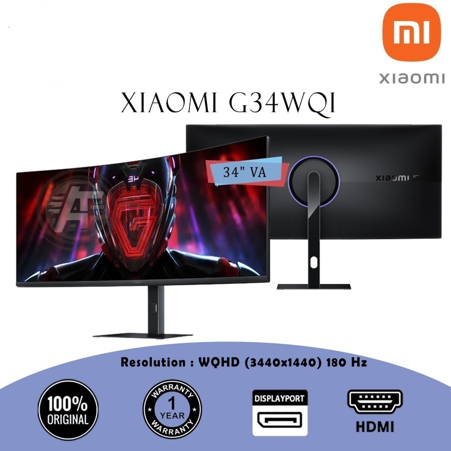 Monitor XIAOMI LED 34" Ultrawide Curved 144Hz FreeSync