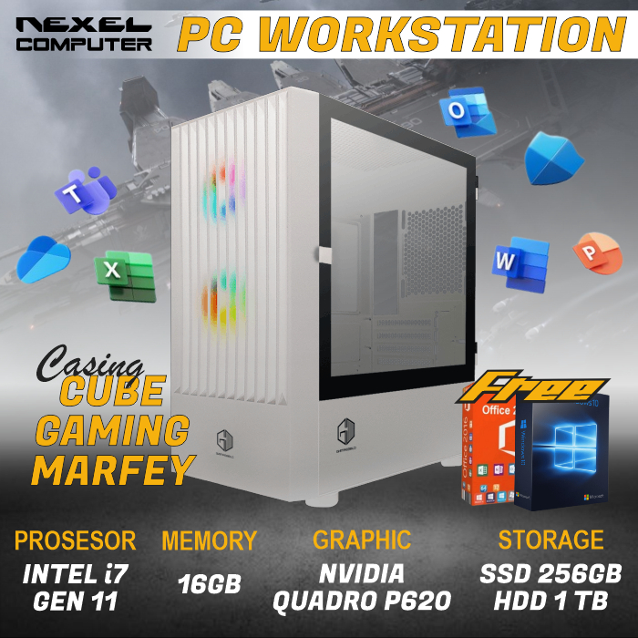Pc Workstation - Intel i7 11700F - Quadro P620 - SSD 256GB NVME - 16GB RAM
