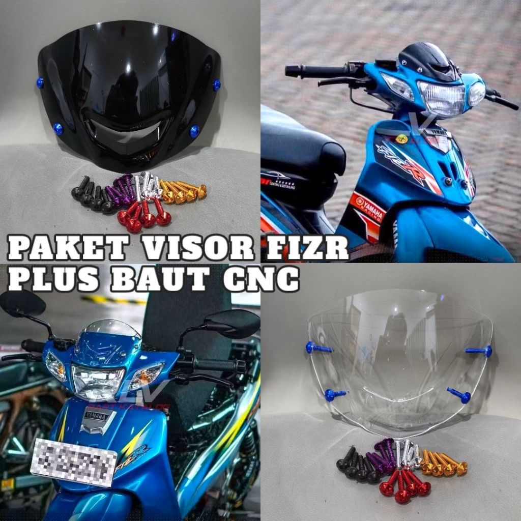 PAKET VISOR YAMAHA FIZR PLUS BAUT CNC PNP FIZR/125Z/125ZR JUPITER Z1 VISOR FIZR PLUS BAUT ZM55