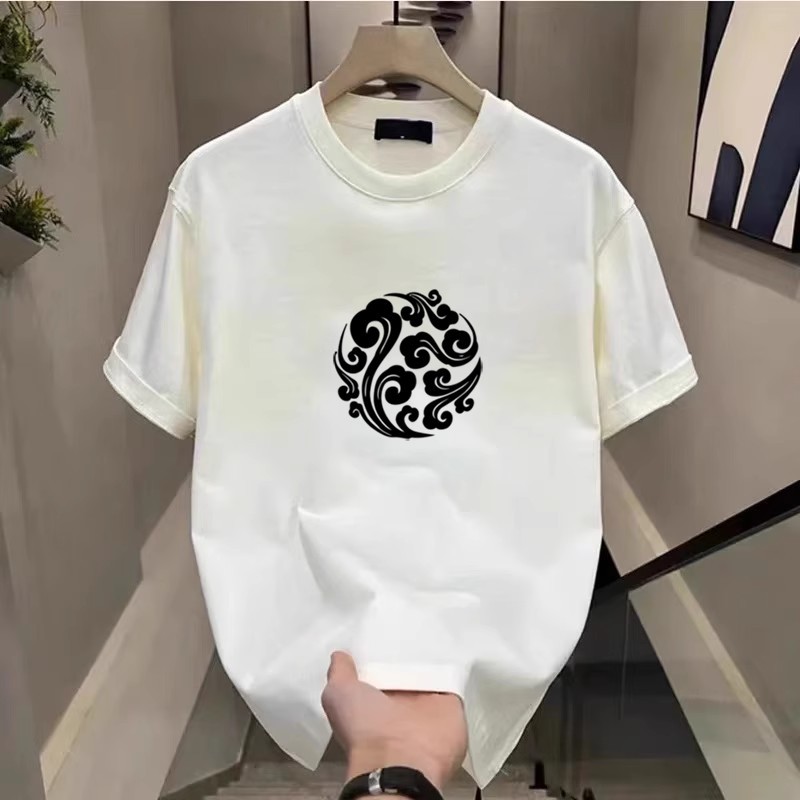 CODKaos Pria Putih Motif Awan Hitam | Kaos Distro Katun Tebal Keren