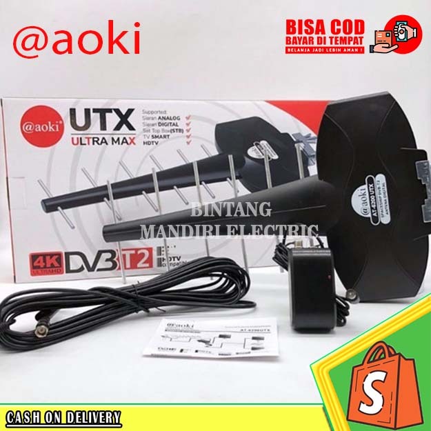 Antena Digital Aoki At 6200 Antena Outdoor/Indoor Dengan Smart Chip/Antena Tv Digital Outdor