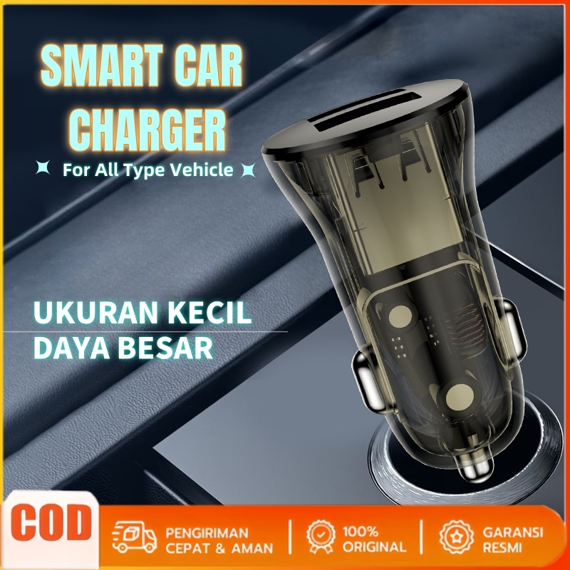 Car Charger Mobil Quick Fast Charging 2 Ports USB Adapter Charger Mobil pengisian daya Cepat
