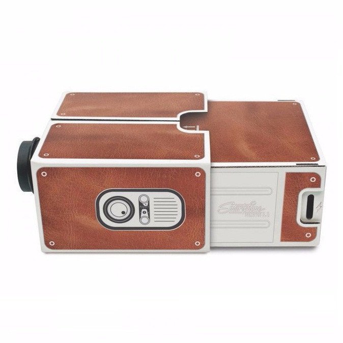 Proyektor HP Mini Portable Cardboard Proyektor Smartphone Lipat Tanpa Listrik Cocok untuk iPhone