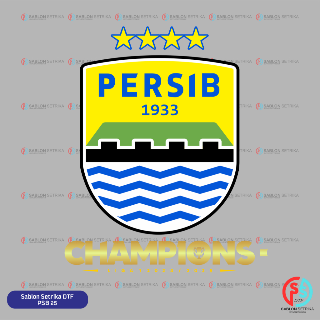 Sablon Setrika Sablon DTF Satuan A5 PERSIB BANDUNG SIAP PRESS