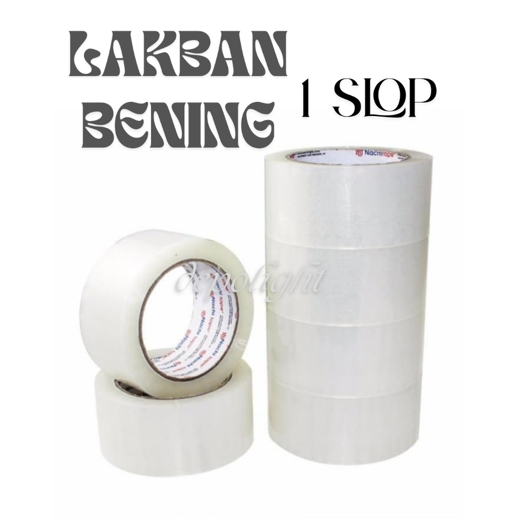 

ISOLASI 1 SLOP 45MM 90Y ISI 6 PCS TAPE SUPER CLEAR LAKBAN ISOLASI BENING