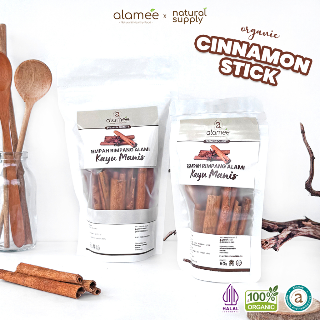 

ALAMEE Kayu Manis Batang Cinnamon Stick Rempah Rimpang Organik Alami Bumbu Masak Dapur Seasoning 50g