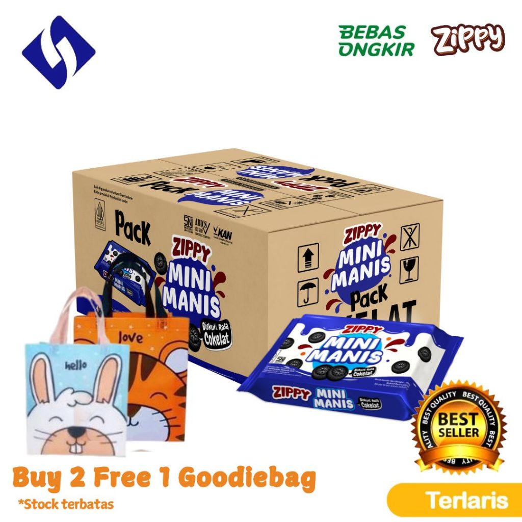 

Lezatoz_Genz Family Pack Zippy Biskuit Minimanis Rasa Cokelat 100 Gr Kemasan Karton - Isi 20