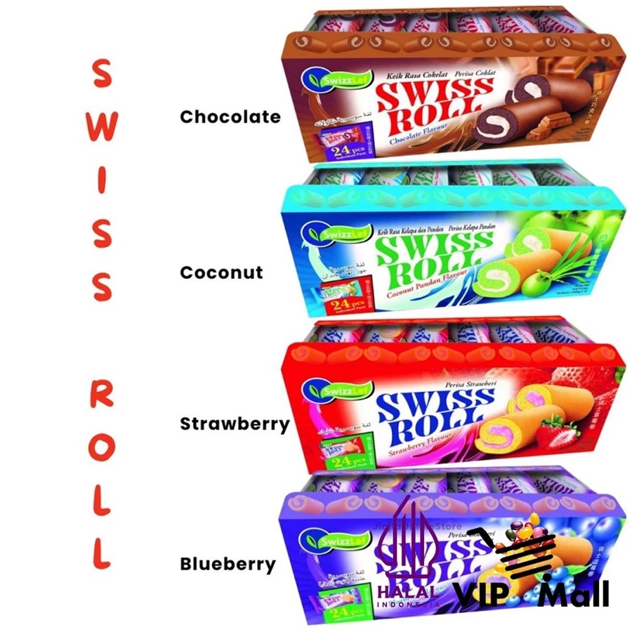

Bolu gulung swiss roll 1 box isi 24 pcs
