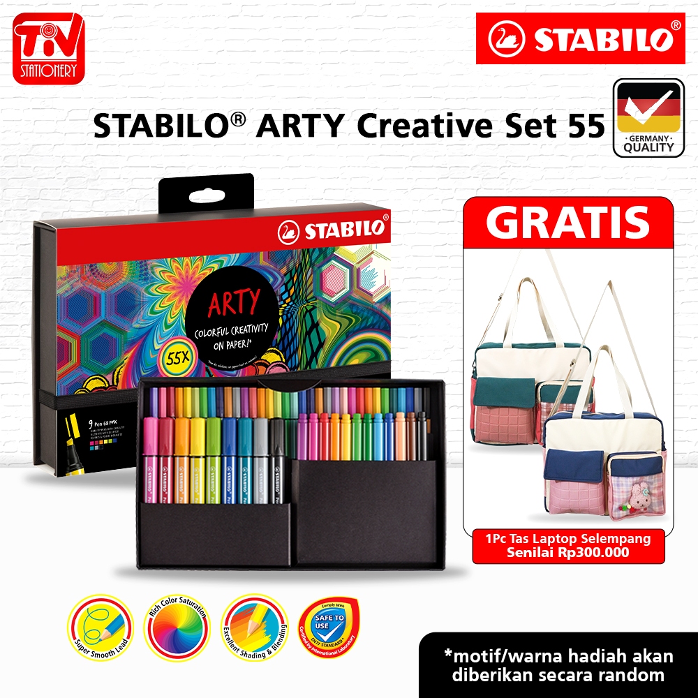 

STABILO ARTY CREATIVE SET 55 FIBERPEN / Beragam Pen STABILO dalam satu set