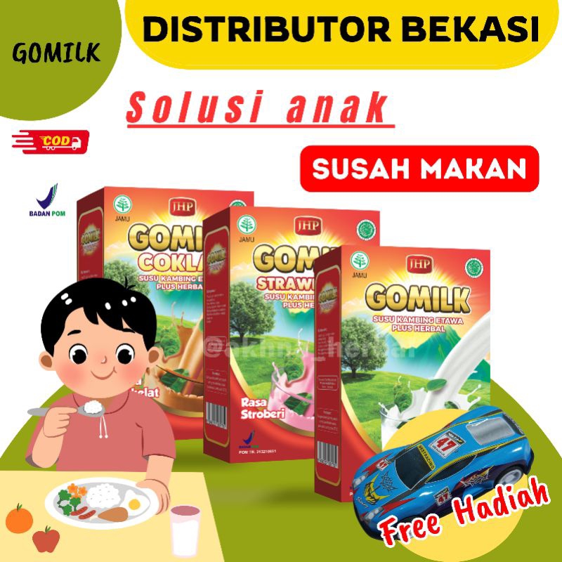 

[Bisa COD + GARANSI] Susu GOMILK 1 BOX KEMASAN 200gram | Menambah nafsu makan si kecil