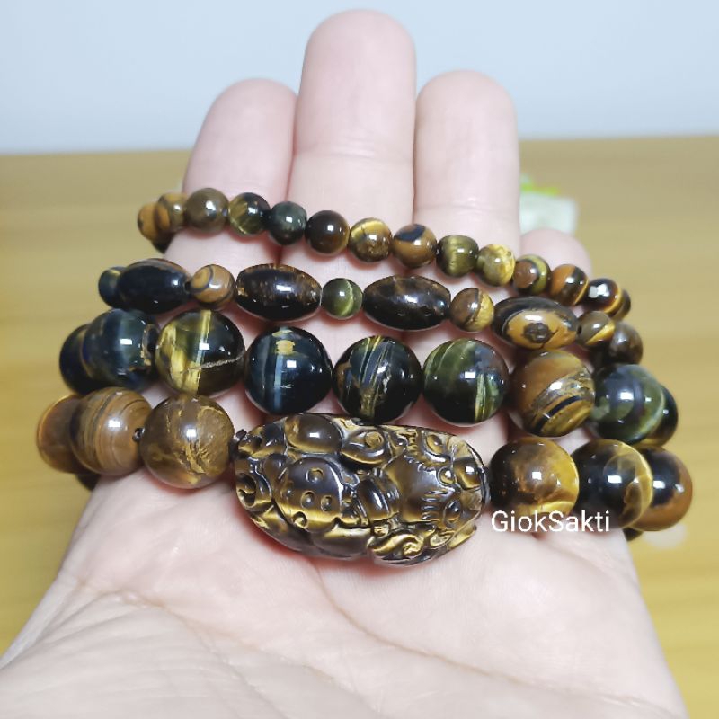 Gelang Tiger Eye Natural Stone TigerEye Pixiu