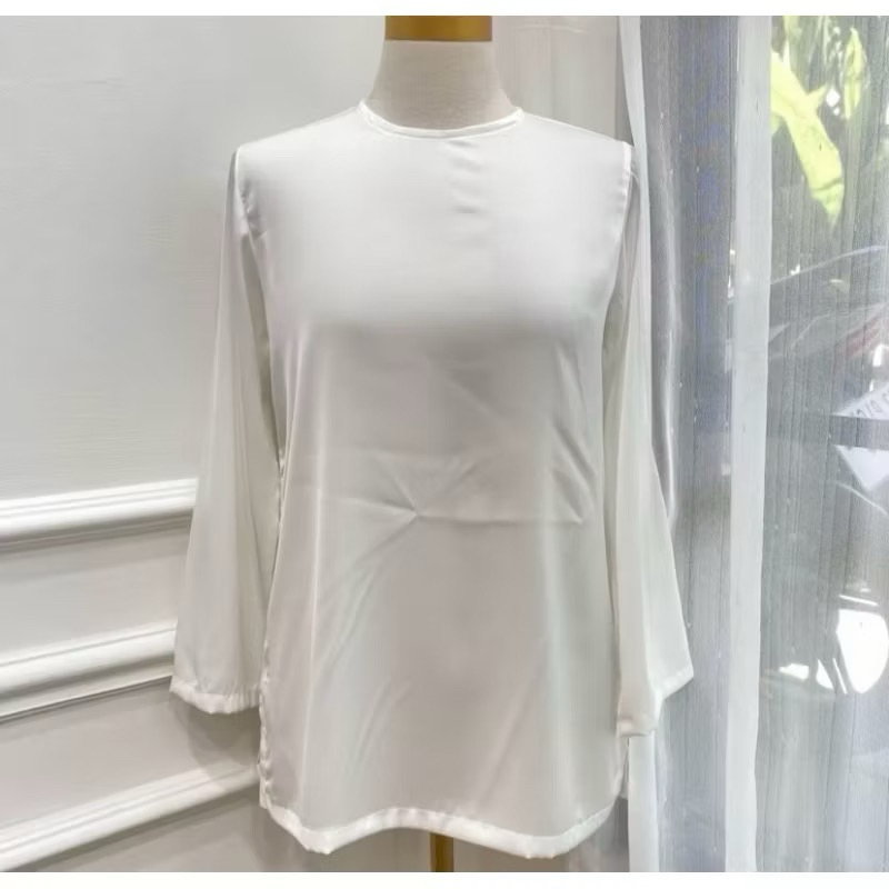 rtf Inner Satin Lengan Panjang Premium Silk Untuk Dalaman Kebaya Inner Dress Inner Outer Lengan