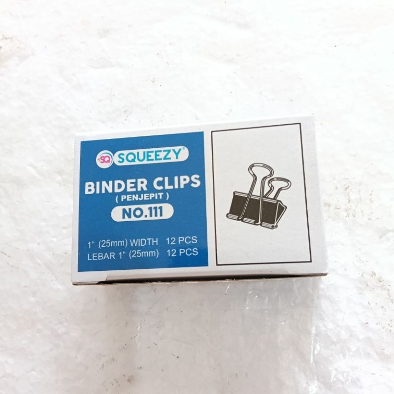 

BINDER CLIP 111 1 KOTAK PENGJEPIT KERTAS HITAM 2,5 CM 25MM