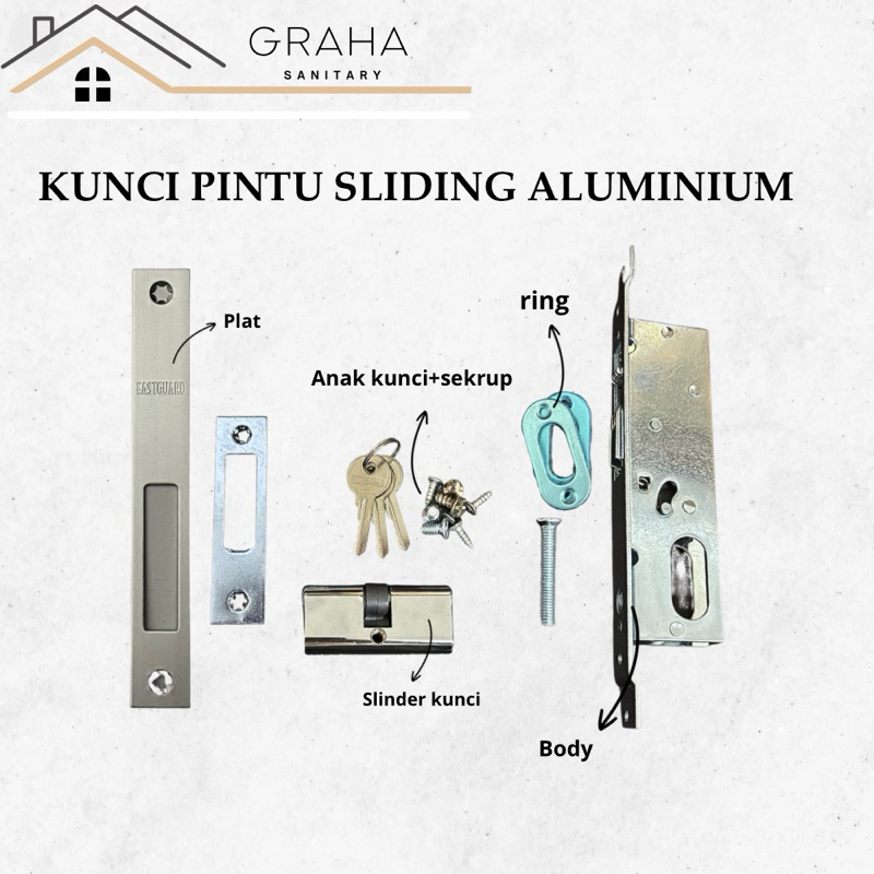 Kunci Pintu Sliding Aluminium EASTGUARD