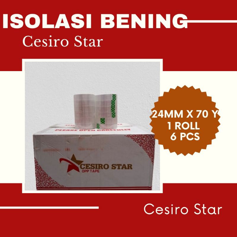 

LAKBAN/ISOLASI BENING CESIRO 24MM X 70Y (1DUS)
