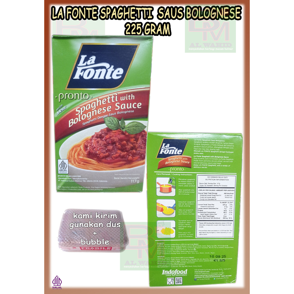 La Fonte Spaghetti Instant Saus Bolognese 117gram