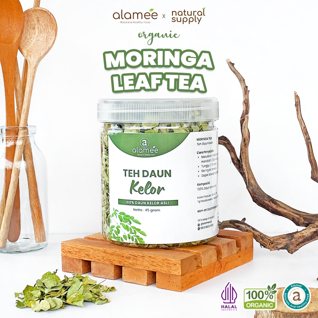 

Teh Daun Kelor Tea Bunga Herbal Alami Organic Natural Non Msg Siap Seduh 45gr
