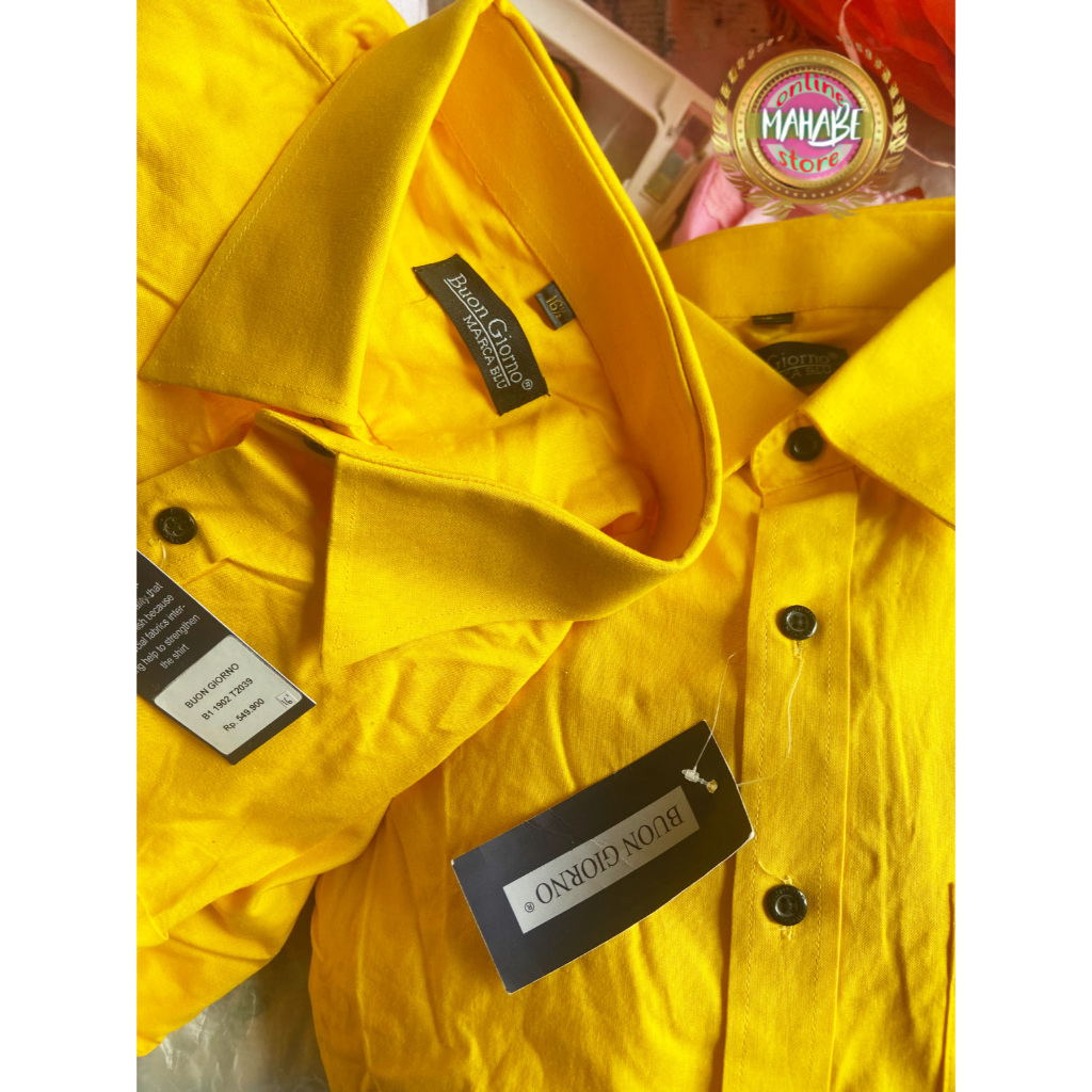 Kemeja Buon Giorno Original Baru Harga PROMO SALE Kemeja Premium Formal POLOS LENGAN PANJANG