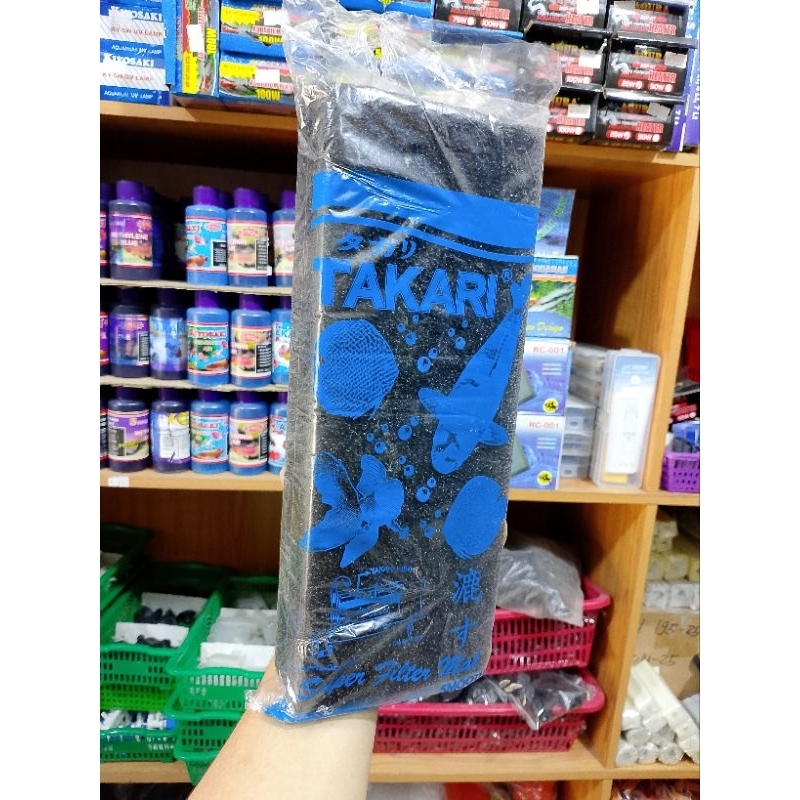 KAPAS FILTER AQUARIUM // TAKARI // BIOFOM KOREA // 5 CM // HITAM