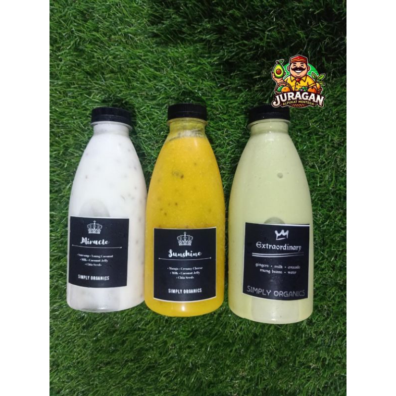 

Minuman Segar Juice Jus Buab Simply Organic by Juragan / Minuman Jus Buah Alpukat / Minuman Jus Sirsak / Minuman Jus Mangga