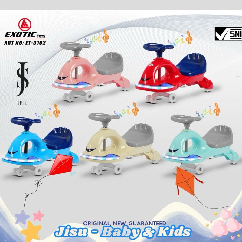 Exotic SWING CAR ET-3102 ( MUSIC/ LIGHT) Mainan Anak