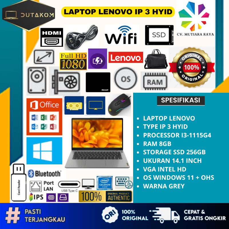 LAPTOP MERK LENOVO IP 3 HYID