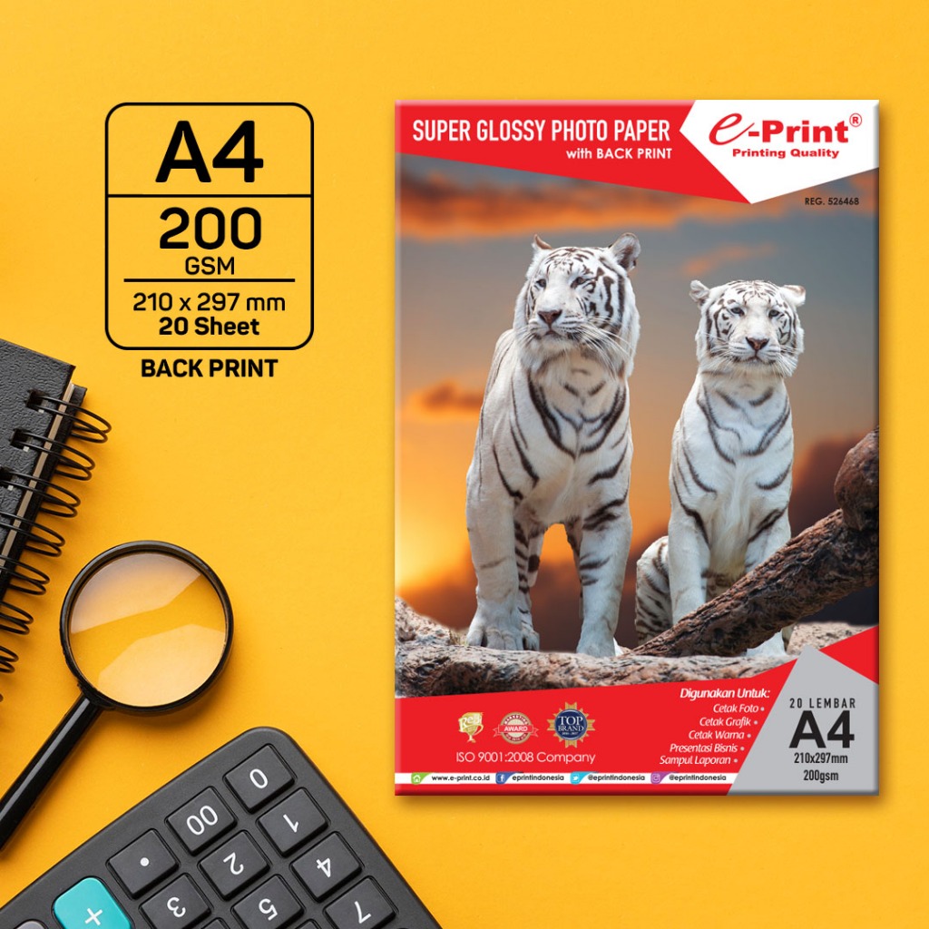 

e-Print Glossy A4 (Alumunium Pack) 200GSM