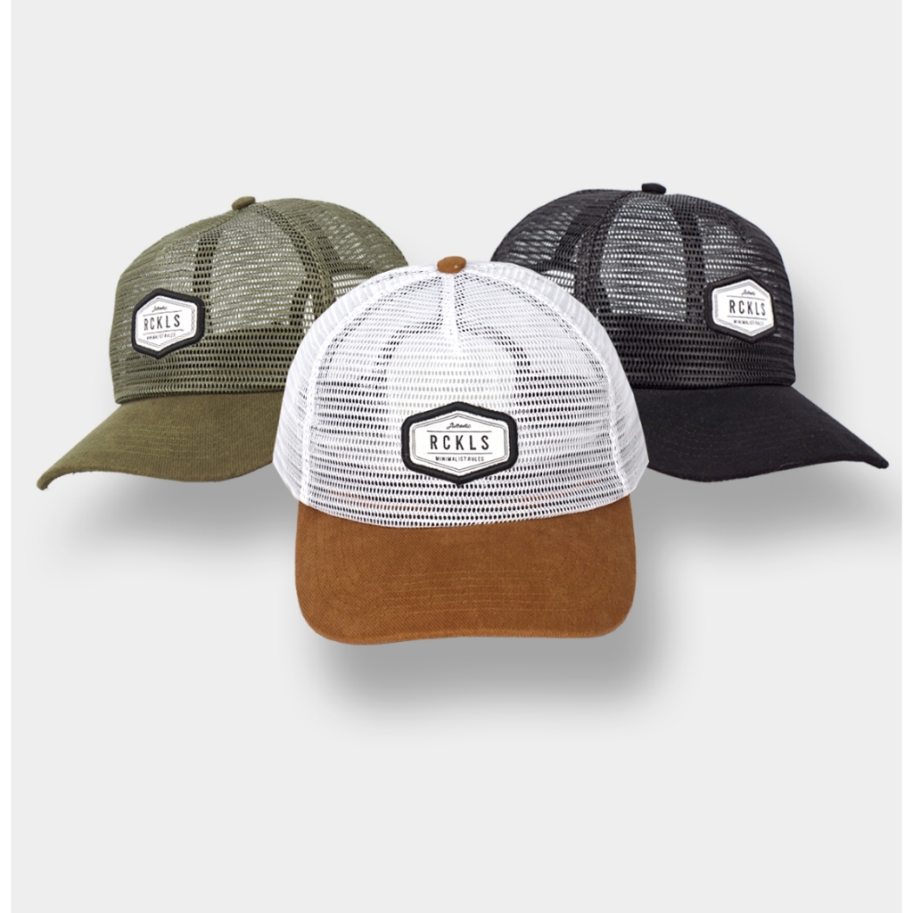 RCKLS. Topi Pria Jaring Trucker Ramos Black