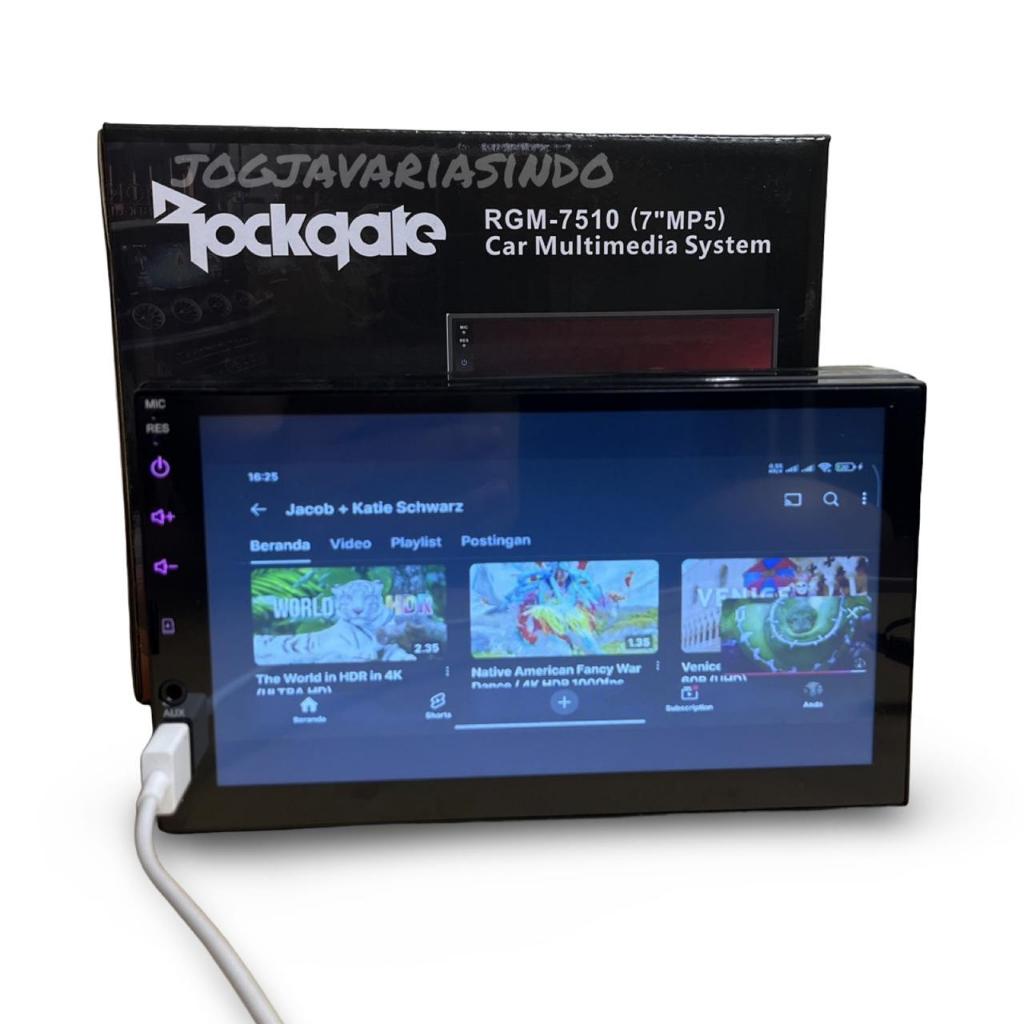 TV Mobil Rockgate Headunit Double Din Deckles 7 Inch Mirorlink Android Universal