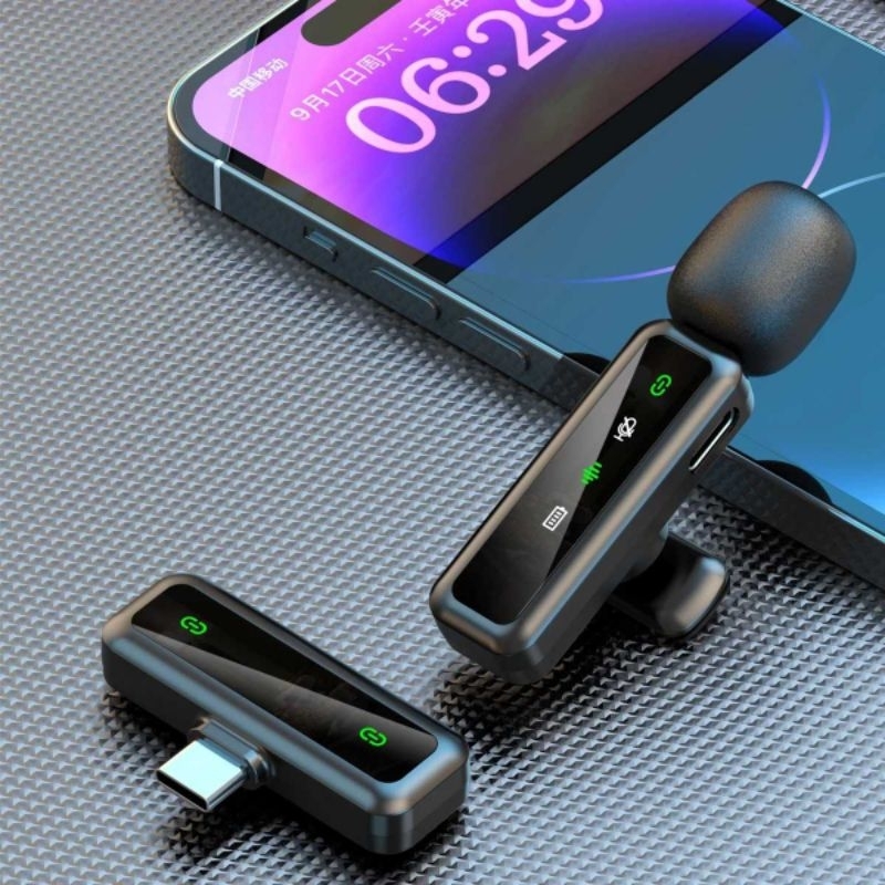 Mic Clip On Wireless Mini Microphone Mini Wireless Noise Reduction 2in1