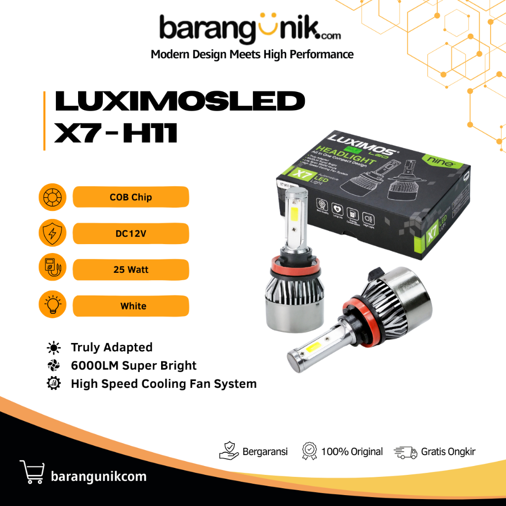 LAMPU UTAMA FOGLAMP LED H4 H11 MOBIL AVANZA AYLA CALYA SIGRA INNOVA NINE LUXIMOS LED X7 SUPER BRIGHT