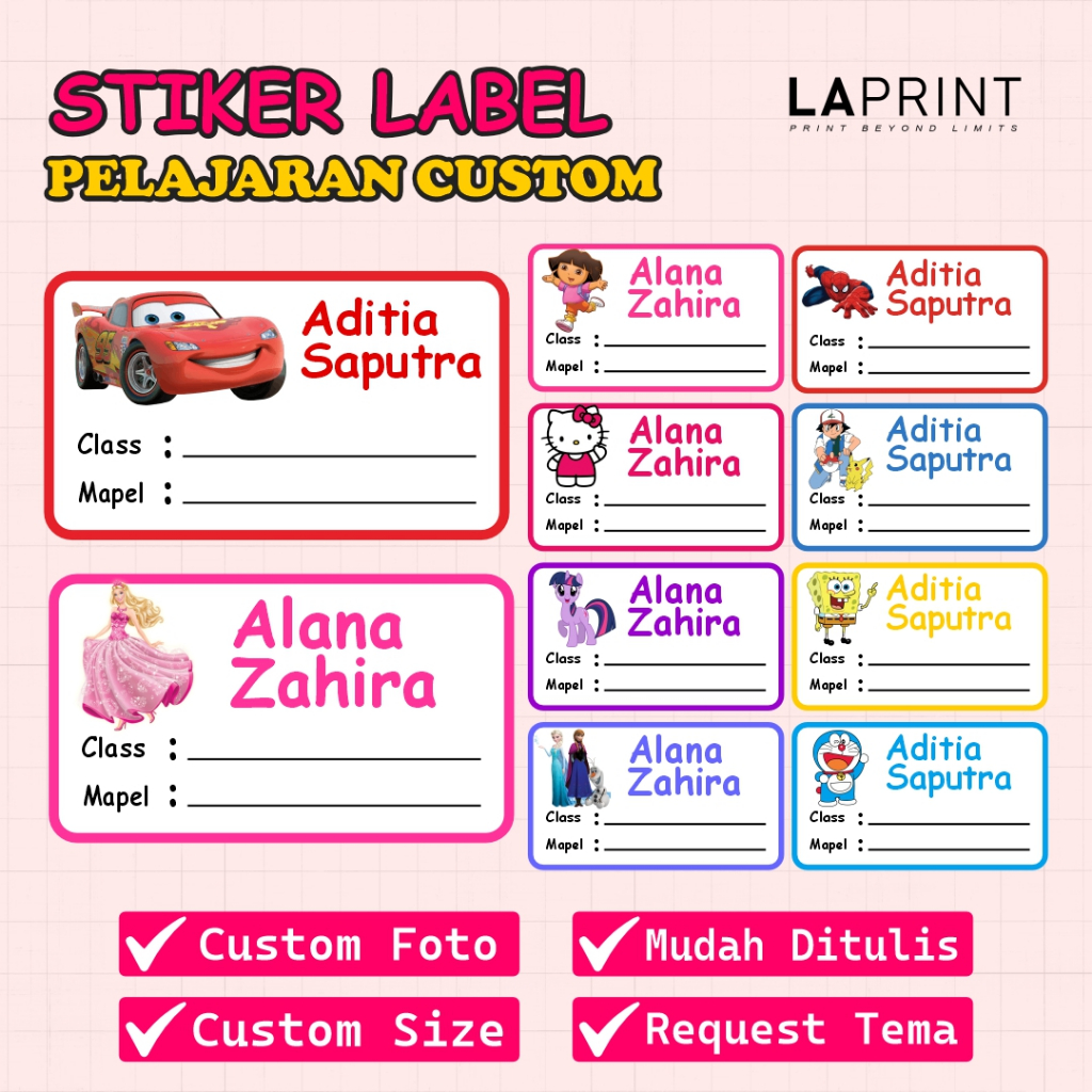 

Stiker Label Nama Buku Pelajaran Karakter Lucu | Label Nama Anak | Stiker Mapel Sekolah