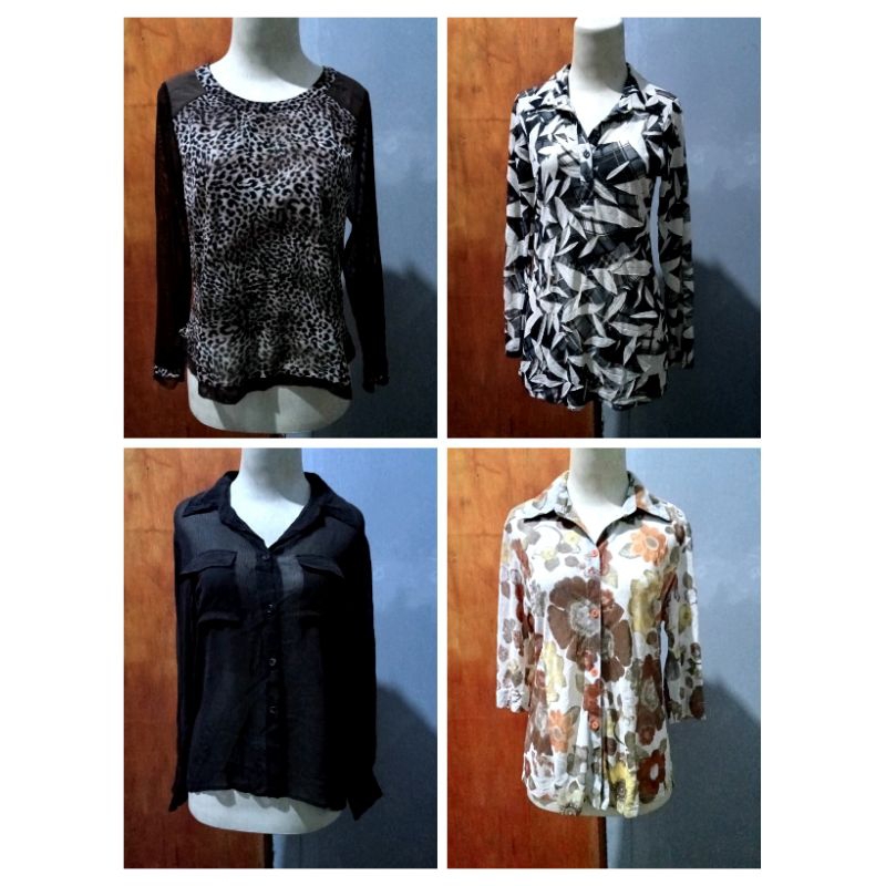 [PreLoved] Kemeja wanita lengan panjang transparan