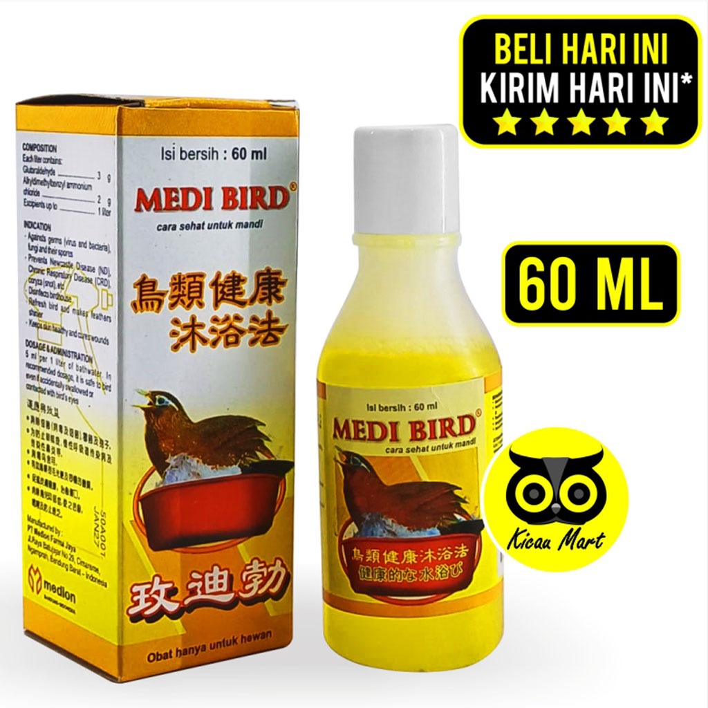 KICAU MART SHAMPOO MEDI BIRD MEDIBIRD 60 ML SHAMPO OBAT BURUNG BASMI KUTU JAMUR BULU SEHAT MEDIBIRD 