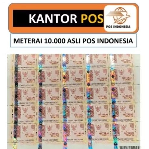 

materai asli pos isi 25pcs, 50pcs dijamin asli 100%