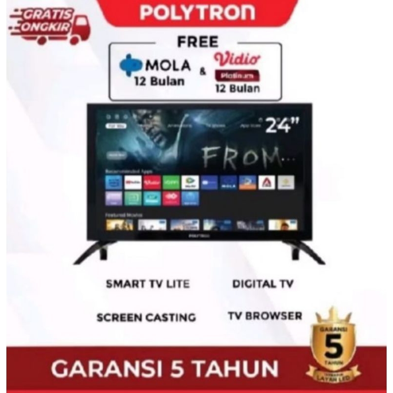 Smart TV LED Digital POLYTRON 24" PLD-24CV1869 ( Smart TV 24 inchi )