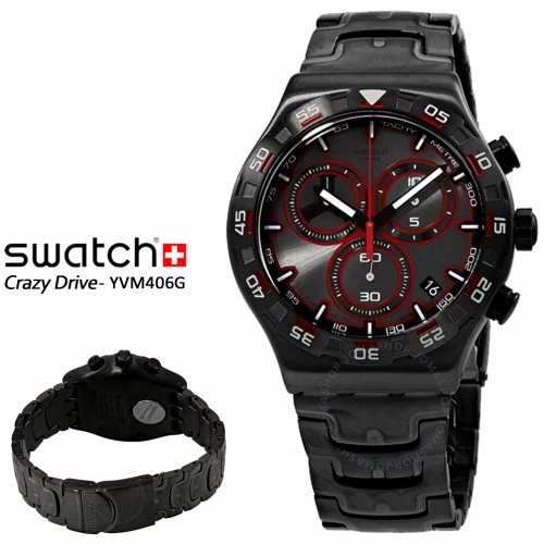 Jam Tangan Pria Swatch Irony YVM406G CRAZY DRIVE Rantai Original Garansi Resmi 2 tahun