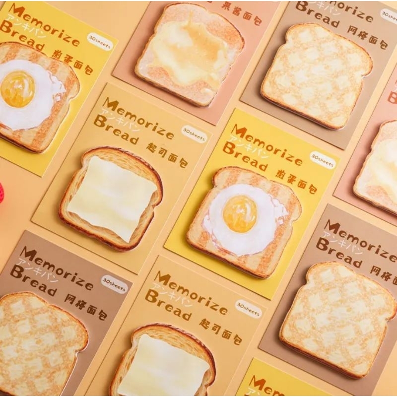 

HI569 Memo Gambar Lucu Roti Toast Omellete Catatan Jurnal Sekolah