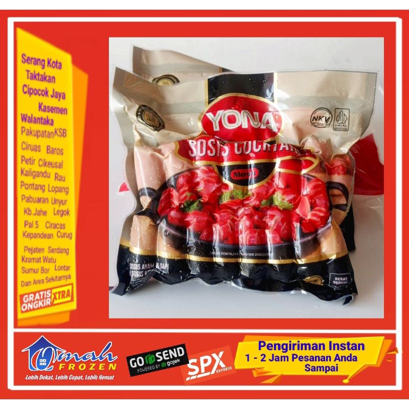 

Yona Sosis Ayam&Sapi 450gr, isi 30 pcs, Frozen Serang