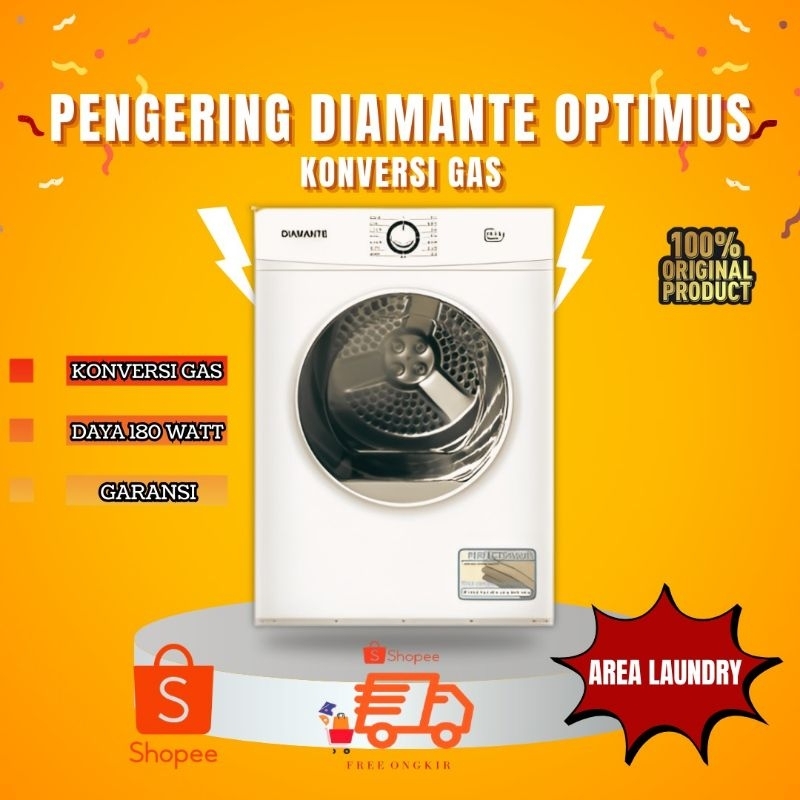 Dryer Diamante 10.5 Kg Pengering Pakaian Konversi