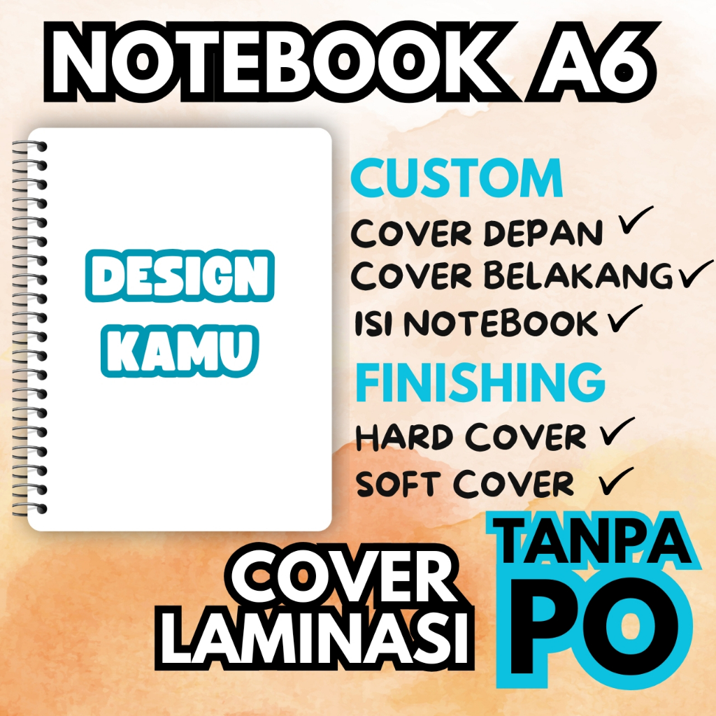 

BUKU CATATAN / NOTEBOOK UKURAN A6 FULL CUSTOM BEBAS DESIGN