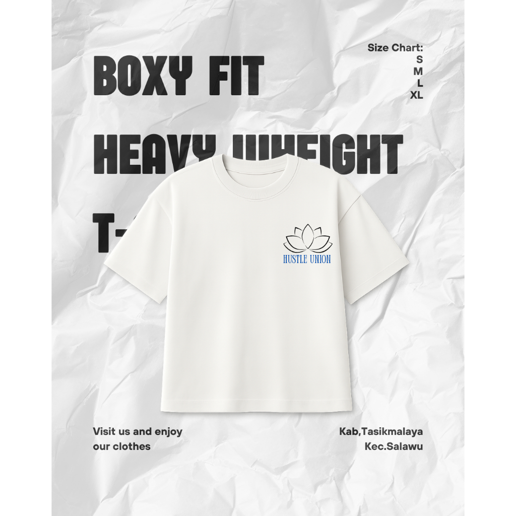 Boxy fit Heavy weight T-Shirt Hustle Union