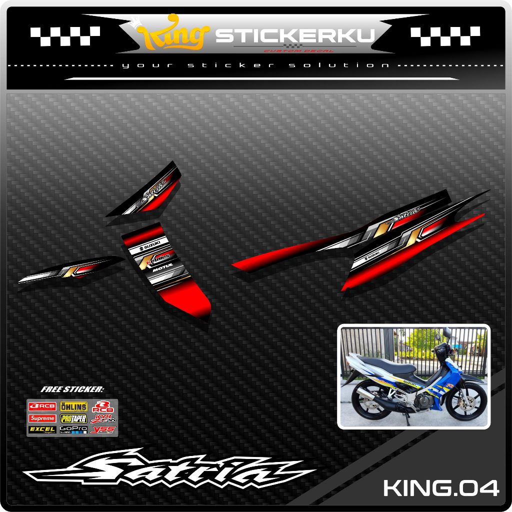 Striping List Variasi Satria Hiu - Stiker Striping Motor Satria Hiu Desain Racing. KS.04