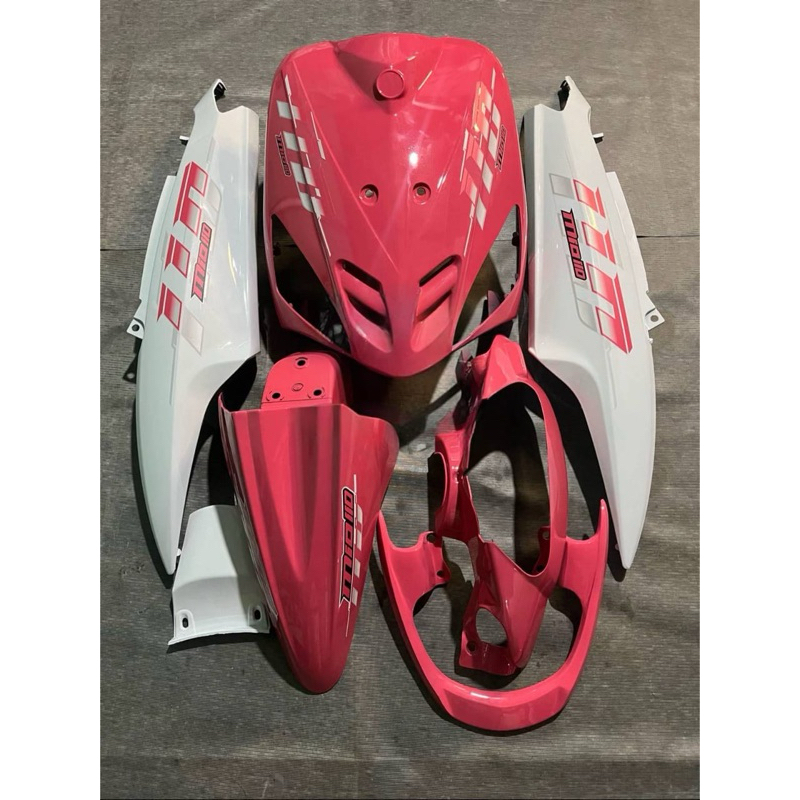 bodi full set yamaha mio sporty custom warna pink putih + begel