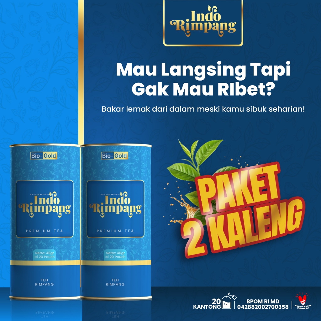 

Indo Rimpang - Bundling 2 Kaleng Teh Celup Herbal Jahe Jeruk Nipis Kunyit Sereh Alami 40gr BPOM