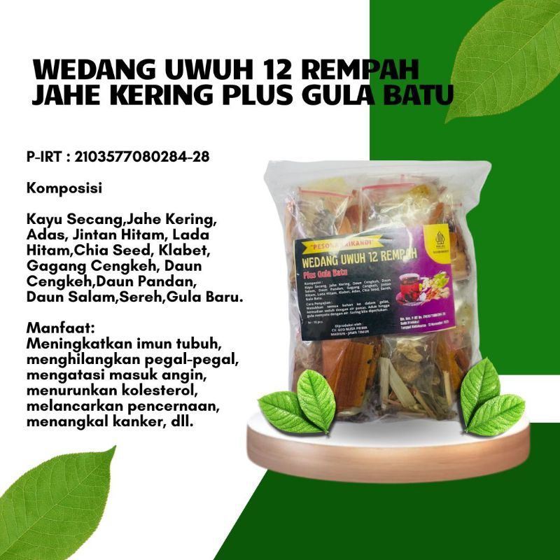 

1 Pack isi 10 pcs Wedang Uwuh 12 Rempah Plus Gula Batu